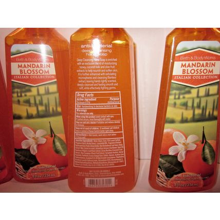 3 Bath & Body Works Hand Soap 8 oz Deep Cleansing Mandarin Blossom