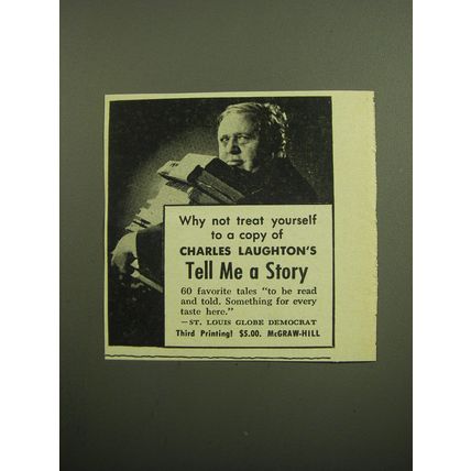 1958 McGraw-Hill Book Advertisement - Tell Me A Story by Charles Laughton's