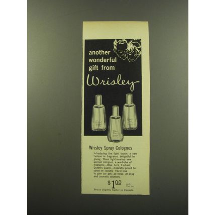 1959 Wrisley Spray Colognes Advertisement - Another wonderful gift from Wrisley
