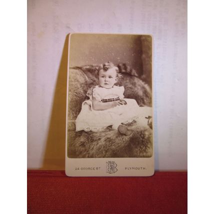 victorian photograph CDV young girl. Photo by Heath/Bullingham of Plymouth =