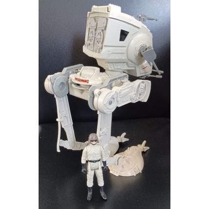 VINTAGE STAR WARS"AT ST SCOUT WALKER & PILOT" COMPLETE AND ORIGINAL.UK FREEPOST