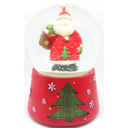 Santa Claus Snow Globe Musical with Artifial Snow 14 CM - Fun Festive Xmas Gift