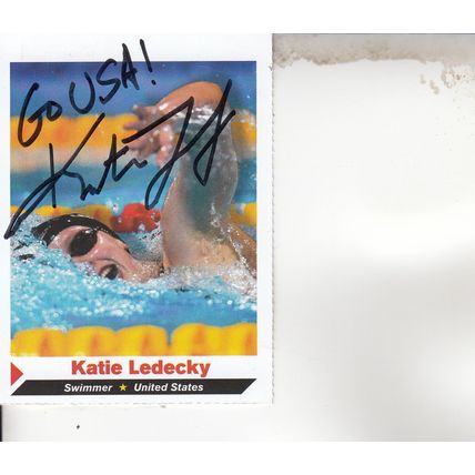 KATIE LEDECKY ROOKIE 2013 AUTOGRAPHED ALL-STAR GOLD MEDAL CHAMPION IN SWIMMING