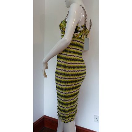Marc Cain Multi Green Sexy Bodycon Dress £329 UK 8, 12, 14 & 16 BNWT