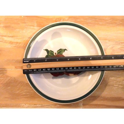 (4) Main Stays Home Ceramic - Salad Serving Plates - Apple Design - Farmhouse