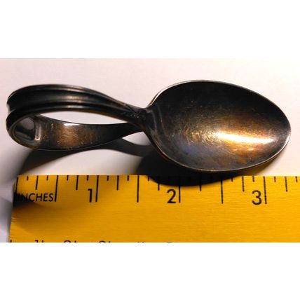 Vintage Old Holmes & Edwards IS Silverplate Curved Handle Baby Spoon Utensil