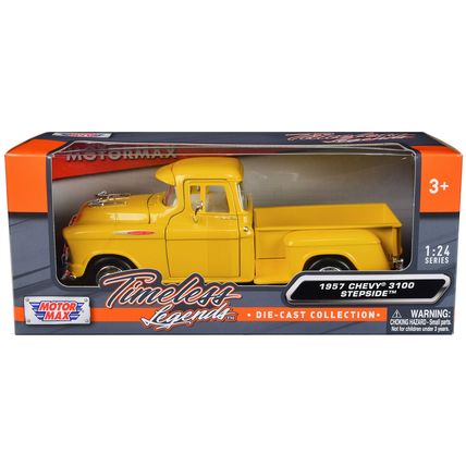 1957 Chevrolet 3100 Stepside Pickup Truck Yellow "Timeless Legends" Series 1/...