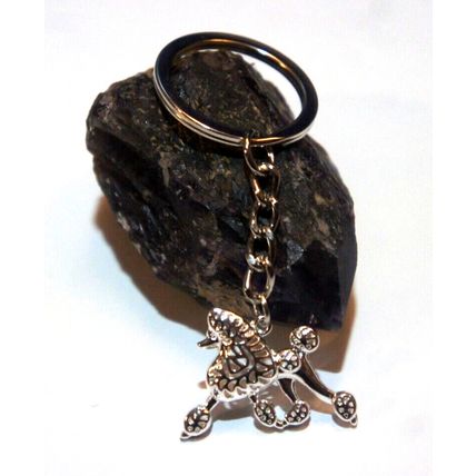 POODLE DOG KEY RING WITH KEY CHAIN & VELVET GIFT BAG