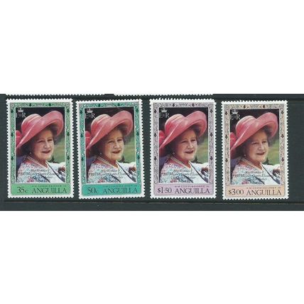 anguilla stamps 411 sg 411 set queen mother mnh one blunt corner