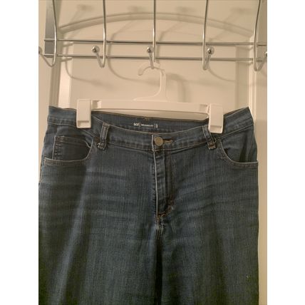 Lee Women's Blue Jeans Zip Button Pockets Stretch Relaxed Fit Size 12 Long