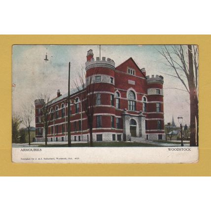 Armouries - Woodstock - Ontario - Postally Unused - J&J Sutherland Postcard