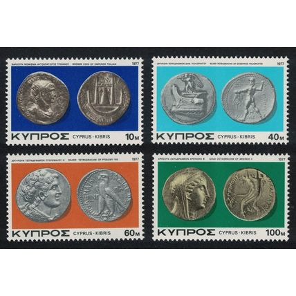 Cyprus Ancient Coins of Cyprus 4v 1977 MNH SG#486-489