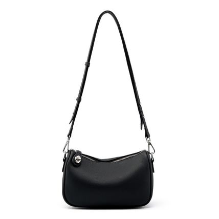 Genuine Leather Women Swinger Fashion Shoulder Cross Bag Black