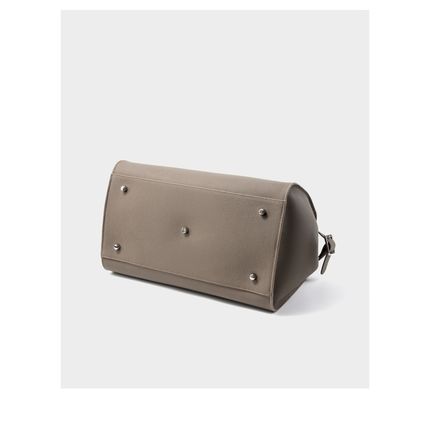 Genuine Leather Women Shoulder Handbags Beach Bag Grey