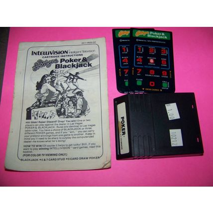 USED!! INTELLIVISION HOCKEY, BOWLING, POKER, TENNIS AND BASEBALL GAMES, FREE SH!