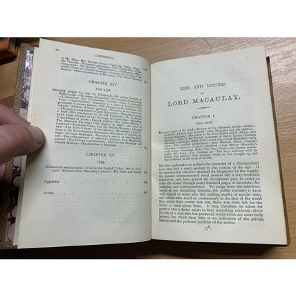 RARE* 1893 "THE LIFE & LETTERS OF LORD MACAULAY" BIOGRAPHY ANTIQUE BOOK (P4)