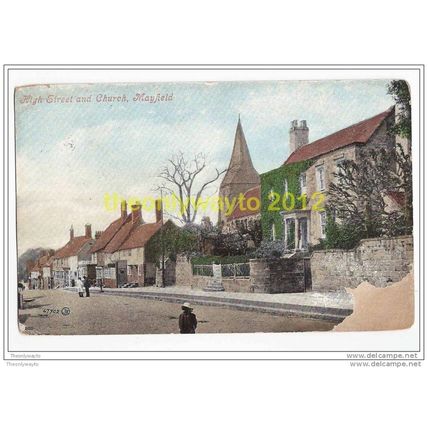 HIGH STREET & CHURCH, MAYFIELD, TUNBRIDGE WELLS, KENT, ENGLAND, 1900s, Postcard