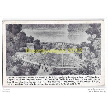 COMMON GLORY, AMPHITHEATRE, MATOAKA LAKE, WILLIAMSBURG, VIRGINIA, USA, Postcard