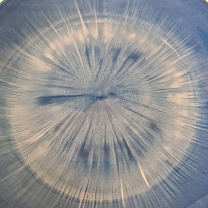 NEW Lot 4 Royal Norfolk BLUE BURST 7 1/2" Salad PLATES Spiral Tie Dye Serving