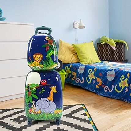 HONEY JOY Kids Luggage, 12" Toddler Backpack & 16" Travel Suitcase with Wheels,