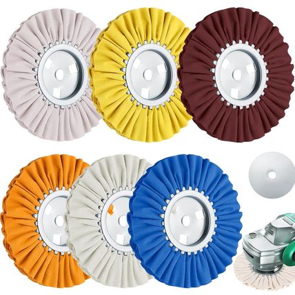 Amylove 7 Pcs 8" Airway Buffing Wheel Kit in Diameter 5/8" in Arbor Hole, Metal