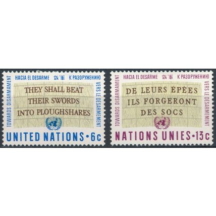 Disarmament Campaign - UN New York 1967 - NM H - MiNr 187/8