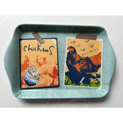 TEA TRAY - CHICKENS