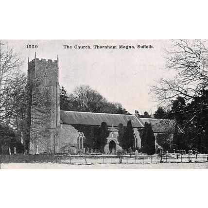 The Church, Thornham Magna, Suffolk : Pawsey printed postcard 1559