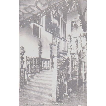 The Grand Staircase Hatfield House Hatfield Hertfordshire Postcard (QHER386)