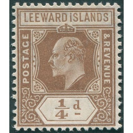 Leeward Islands 1909 ¼d. brown SG36 unused