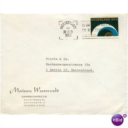 Netherlands 1963 - SG 928 - commercial cover 39