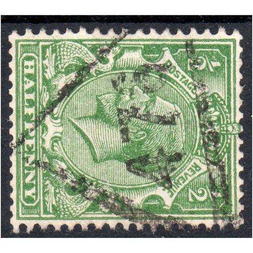 sg418a 1/2d green wmk sideways very fine used (B150)