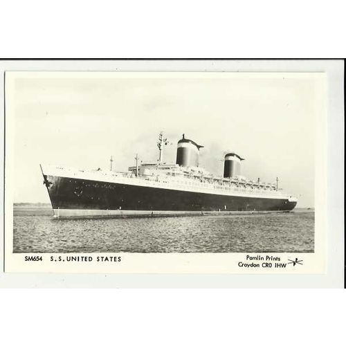 United States Lines SS UNITED STATES Postcard by Pamlin (SM654)