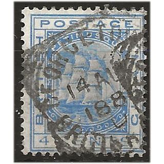 British Guiana 1882 SG170 4c Blue Wmk Crown CA Good/Fine Used . ..