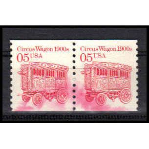 Used 2452 5c Circus Wagon Very Fine Pair PA1111