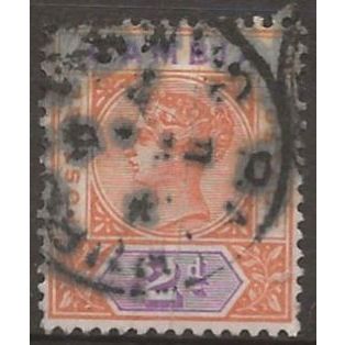 Gambia 1898 SG39 2d Orange Wmk Crown CA Good+ Used .