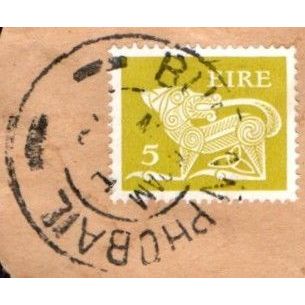 Eire 1977-83 5 Value. Yelloewish-Green. Fine Used On Piece