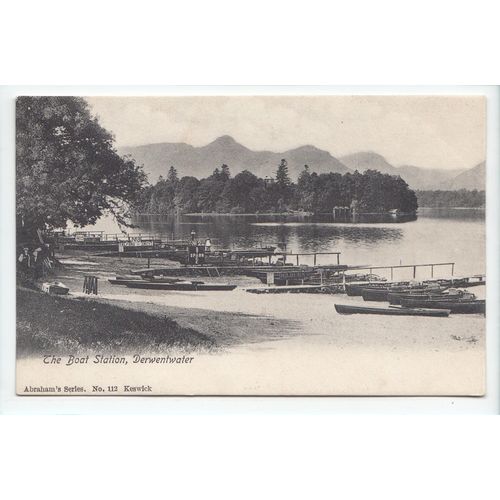 The Boat Station Derwentwater Cumbria Postcard Abraham's Series