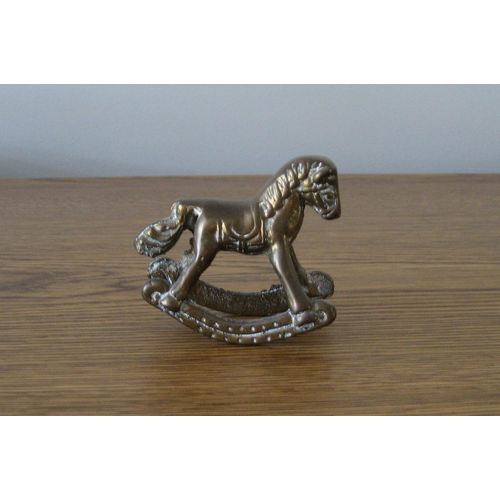 HORSE - VINTAGE SOLID BRASS SMALL ROCKING HORSE