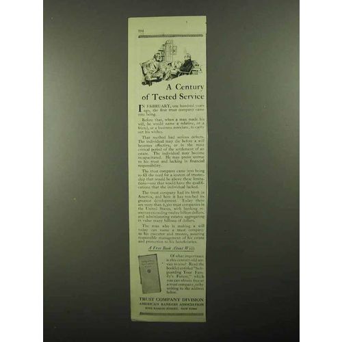 1922 ABA Trust Company Division Ad - Tested Service