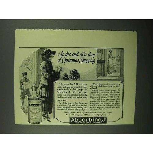 1922 Absorbine Jr. Ad - End Day of Christmas Shopping
