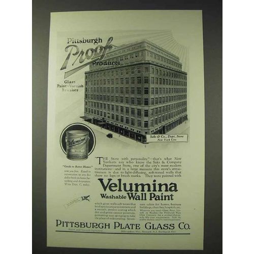 1925 Pittsburgh Plate Glass Velumina Wall Paint Ad