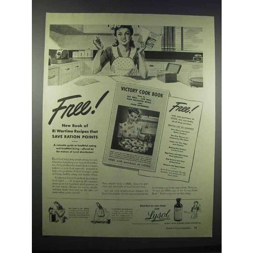 1943 Lysol Disinfectant Ad - Wartime Recipes