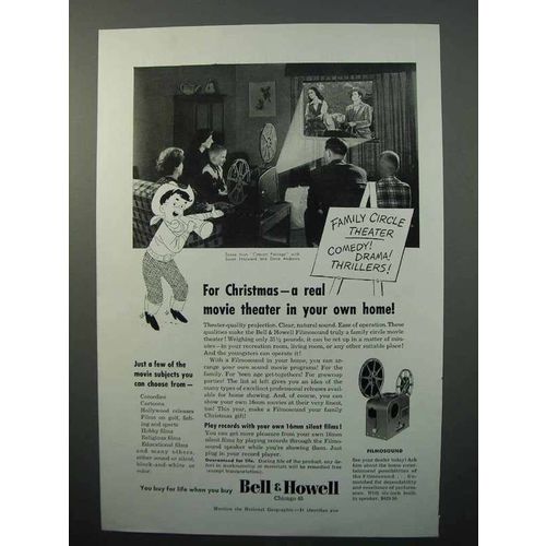 1950 Bell & Howell Filmosound Movie Projector Ad