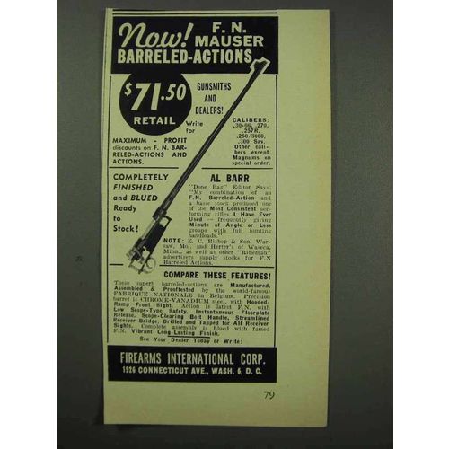 1950 F.I. Ad - F.N. Mauser Barreled-Actions