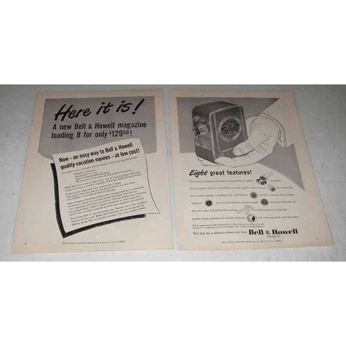 1950 Bell & Howell Magazine Loading 8 Movie Camera Ad
