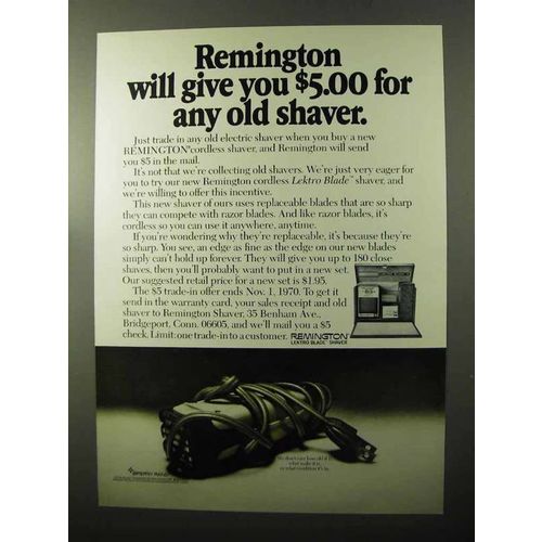 1970 Remington Lektro Blade Shaver Ad - Any Old Shaver