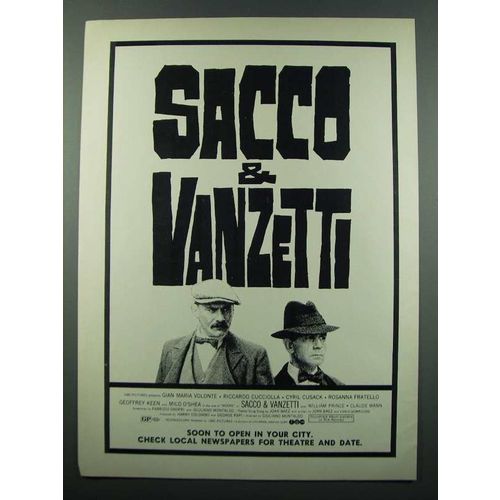 1971 Sacco & Vanzetti Movie Ad
