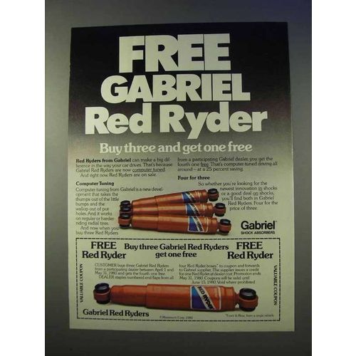 1980 Gabriel Red Ryder Shock Absorber Ad