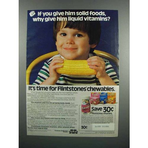 1983 Flintstones Vitamins Ad - Give Him Solid Foods